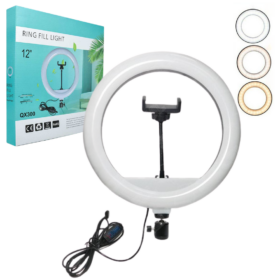 Aro de Luz LED 3 Tonos Blanco 12" Pulgadas RING FILL LIGHT
