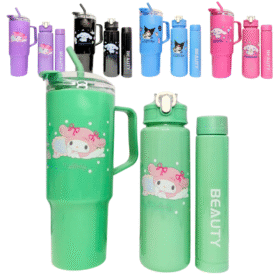Set Vaso + 2 Botellas Diseño Personajes