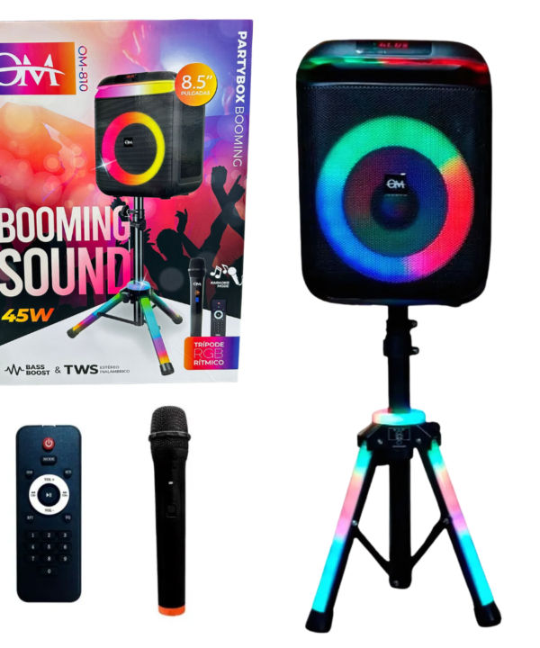 Parlante Bluetooth 8,5" Pulgadas con Tripode OM 810