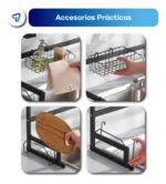Rack Escurridor Secaplatos Negro Grande Sobre Bacha Waggs SEPL01 - Imagen 3