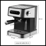 Cafetera Expresso Digital Semi Automática Con Espumador De Leche 1,5 Litros 1350w DINAX CFE1350BL - Imagen 6
