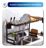 Rack Escurridor Secaplatos Negro Grande Sobre Bacha Waggs SEPL01 - Imagen 4