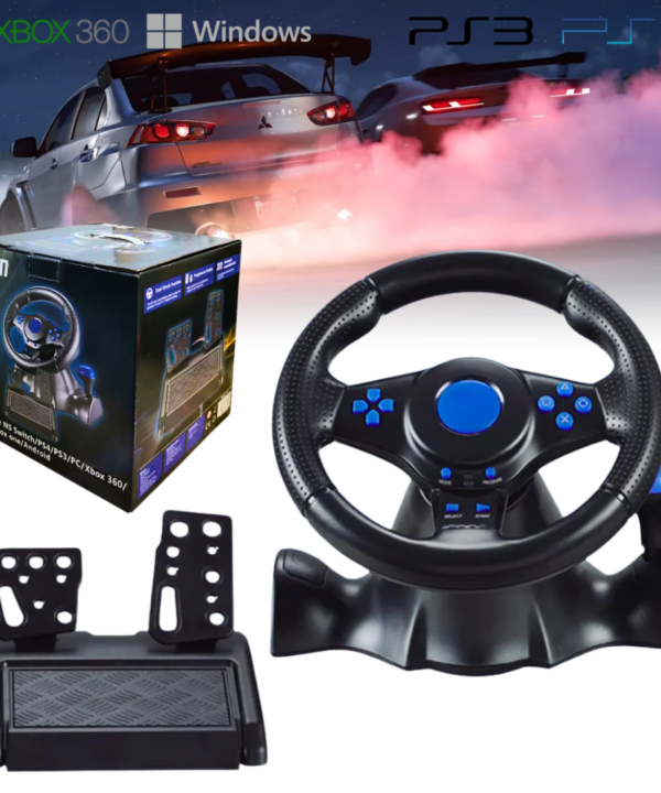 Volante Con Pedalera y Joystick PS4 Consola Ps3 Pc Xbox GT-V7