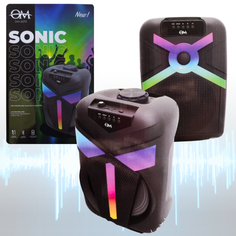 Parlante Bluetooth RGB 8" Pulgadas SONIC OM 2073/2074