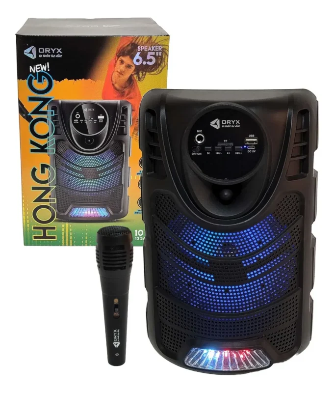 Parlante 6.5" Karaoke con Micrófono Hong Kong ORYX