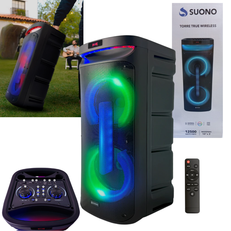 Torre de Sonido 12500W 2×10″ Pulgadas TWS SUONO AYV0361