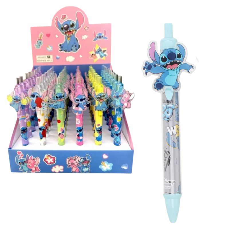 Lapicera Azul Diseño 3D STITCH Varios Colores xUnd