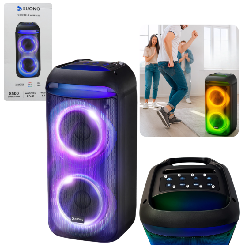 Parlante Torre Bluetooth 2x8" Pulgadas TWS SUONO AYV0360