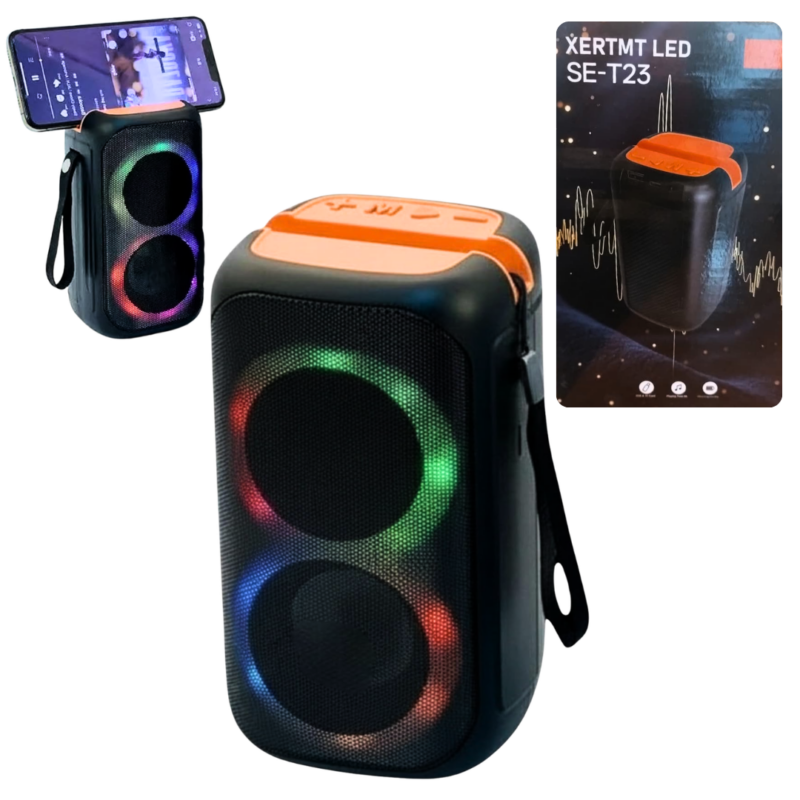 Parlante Bluetooth RGB con Soporte para Celular XERTMT SE-T23
