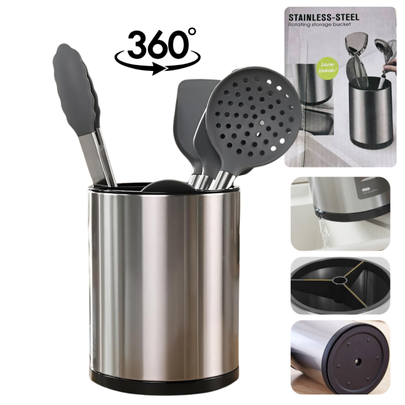 Cubiertero de Acero Inoxidable Con Divisor y Giro 360 STAINLESS-STEEL