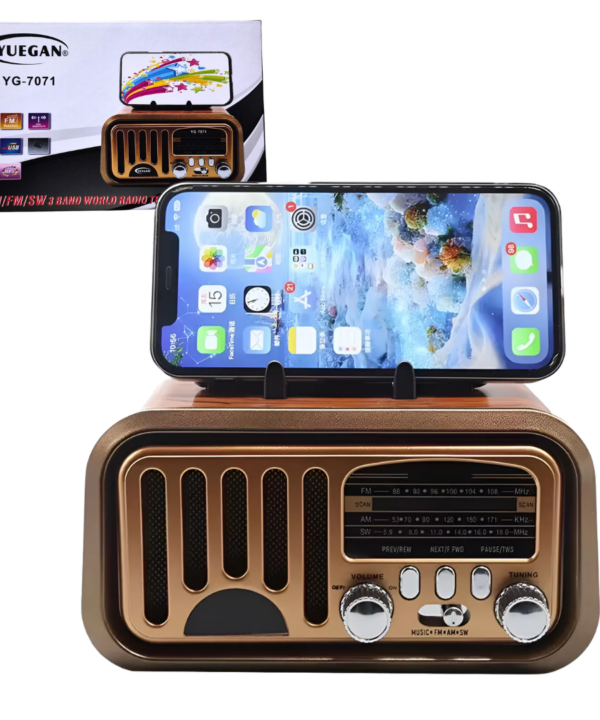 Radio Retro Recargable Porta Celular Bluetooth YUEGAN YG-7071