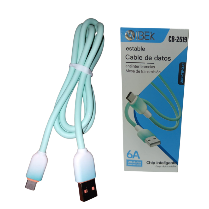 Cable de Datos y Carga 6A USB-C IBEK CB-2519