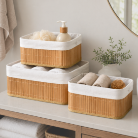 Set de Organizadores Bambu x3Pcs Para Hogar HOG0703