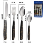 SET DE CUBIERTOS MARMOLADOS X24PCS JK-4154 - Imagen 2