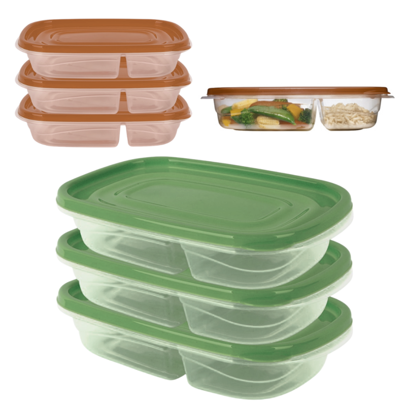 Set de Tuppers x3Pcs Con Divisores 22-43