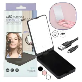 Espejo Con Luz Led Rotacion 360° Para Accesorios COSMETIC MIRROR JS-43