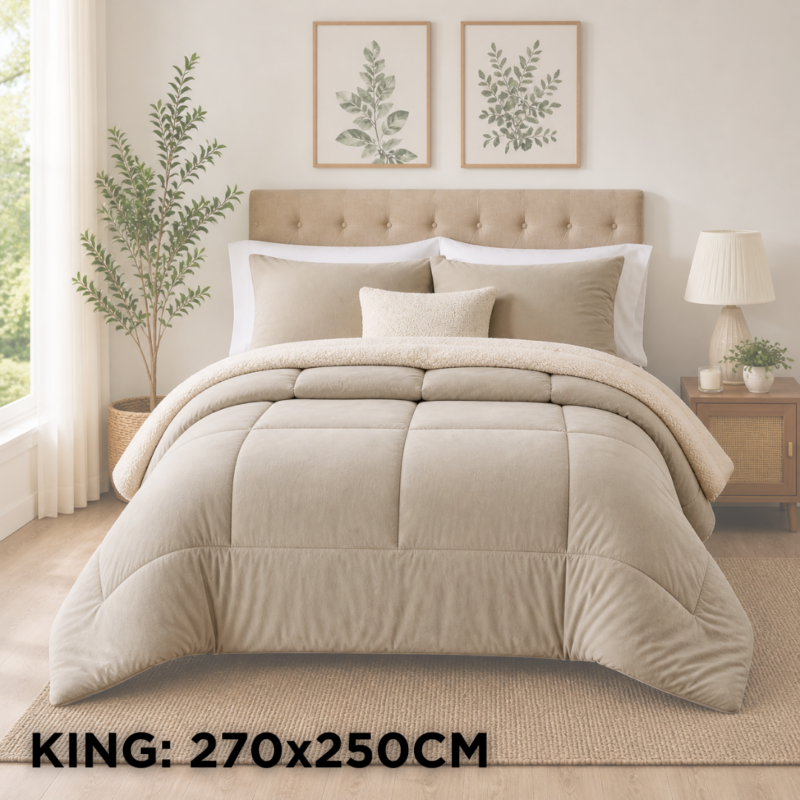 Acolchado de Invierno Sherpa Tamaño King 270x250 SALUM SAS500